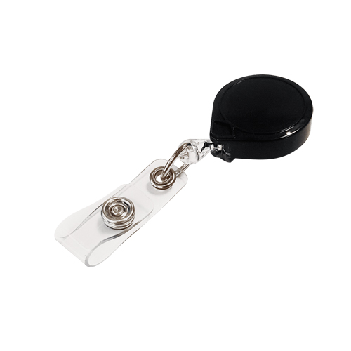 Retractable Mini-Bak&reg; ID Badge Holders, Plastic, 36" Cable, Belt Clip Attachment Kelford