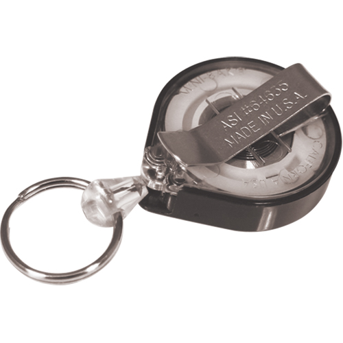 Anneaux &agrave; cl&eacute;s r&eacute;tractables Mini-Bak, Plastique, C&acirc;ble 36", Fixation Agrafe de ceinture Kelford