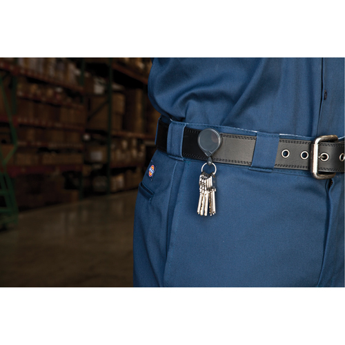 Anneaux &agrave; cl&eacute;s r&eacute;tractables Mini-Bak, Plastique, C&acirc;ble 36", Fixation Agrafe de ceinture Kelford