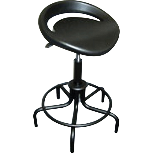 6000 Series Oversized Stool, Stationary, Adjustable, 25" - 30", Polyurethane Seat, Black Kelford