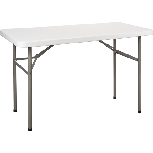 Table pliante, Rectangulaire, 48" l x 24" la, Poly&eacute;thyl&egrave;ne, Blanc Kelford