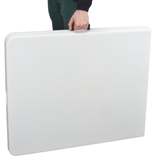 Table se pliant en deux, Rectangulaire, 72" l x 30" la, Poly&eacute;thyl&egrave;ne, Blanc Kelford