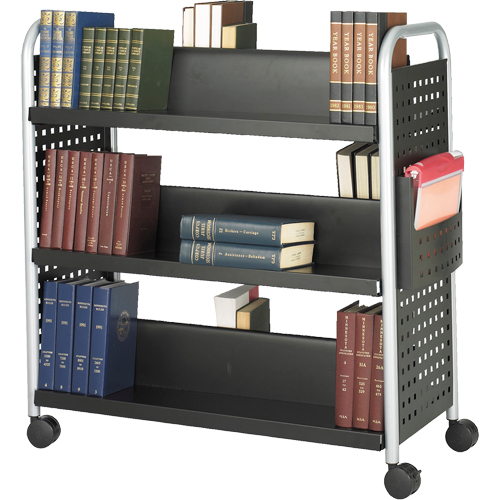 Scoot Book Carts, 200 lbs. Capacity, Black, 17-3/4" D x 41-1/4" L x 41-1/4" H, Steel Kelford