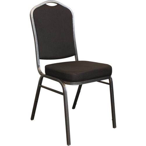 Chaises empilables, Tissu, Hauteur 37", Capacit&eacute; 275 lb, Noir Kelford