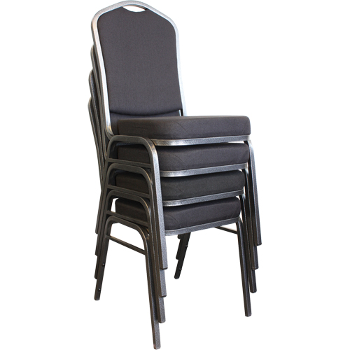 Chaises empilables, Tissu, Hauteur 37", Capacit&eacute; 275 lb, Noir Kelford