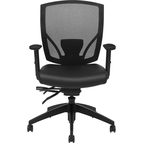 Multi-Tilter Arm Chairs, Vinyl, Black, 300 lbs. Capacity Kelford