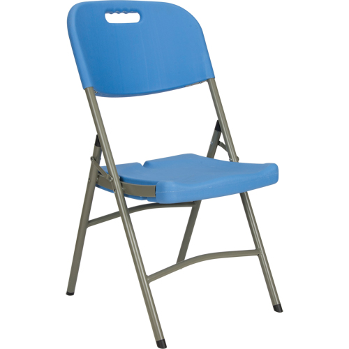 Folding Chair, Polyethylene, Blue, 350 lbs. Weight Capacity Kelford