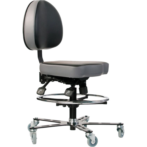 TF 180 Ergonomic Chair, Mobile, Vinyl Seat, Black Kelford