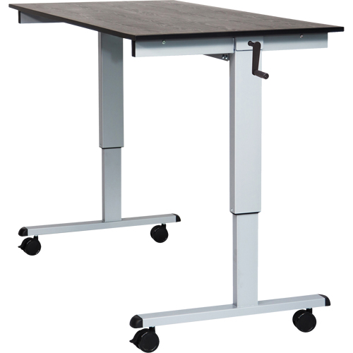 Bureau ajustable pour travail assis et debout, , 48-1/2" h x 59" la x 29-1/2" p, Noir Kelford
