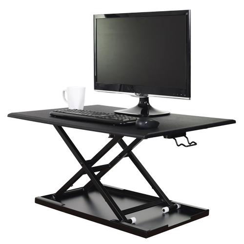 Bureau ajustable pour travail assis et debout, Mod&egrave;le de bureau, 15-3/4" h x 31-1/2" la x 22-1/2" p, Noir Kelford
