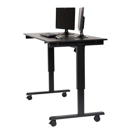 Adjustable Stand-Up Desk, Stand-Alone Desk, 45-1/4" H x 29-1/2" D, Black Kelford
