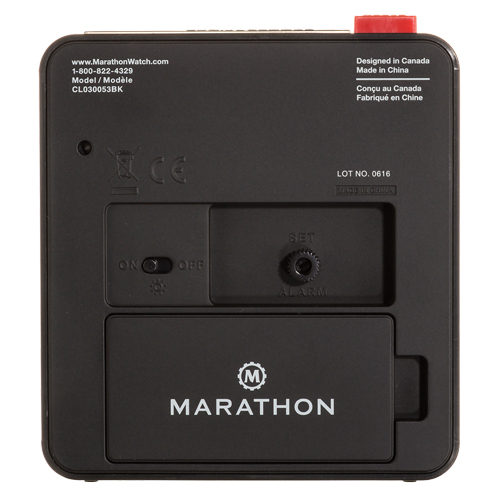 R&eacute;veille-matin de bureau, Analogique, &agrave; piles, 3,5" la x 1,5" p x 3,75" h, Noir Kelford