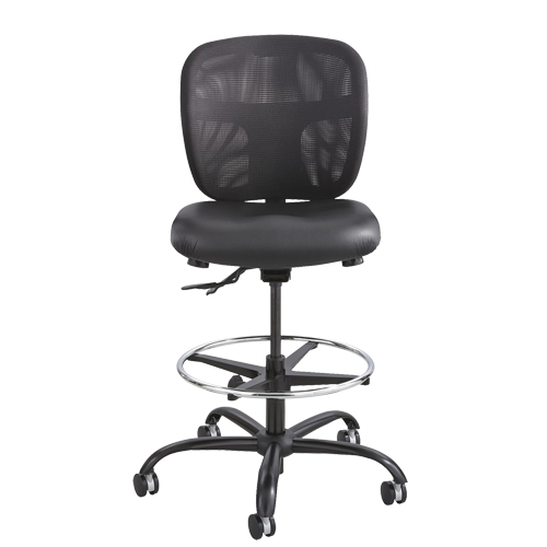 Vue Heavy-Duty Stool, Vinyl, Black, 350 lbs. Capacity Kelford