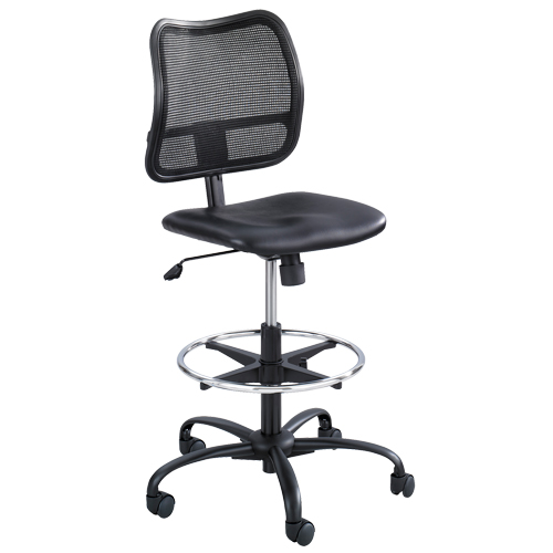 Vue Ergonomic Stool, Vinyl, Black, 250 lbs. Capacity Kelford