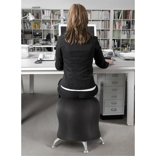 Chaise sph&eacute;rique Zenergy, Tissu, Noir, Capacit&eacute; 250 lb Kelford