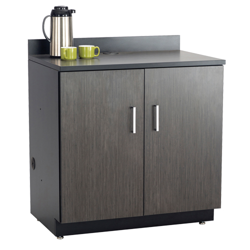 Modular Base Cabinet, Melamine, 2 Shelves, 39" H x 36" W x 25" D, Asian Night/Black Kelford