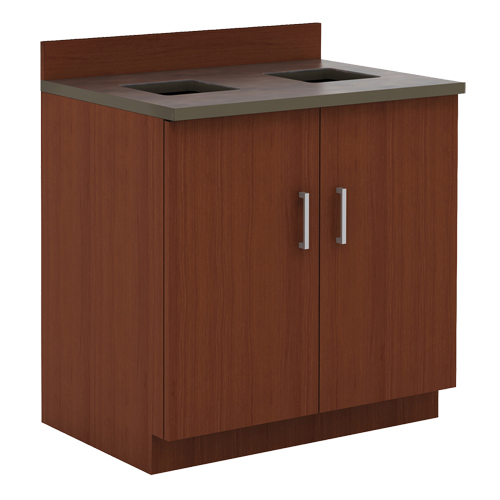 Modular Base Cabinet, Melamine, 39" H x 36" W x 25" D, Mahogany Kelford