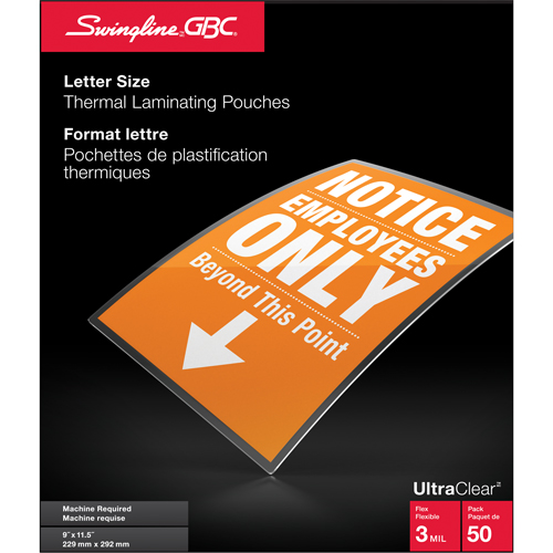 Pochettes lamin&eacute;es pour lettres Swingline UltraClear Kelford