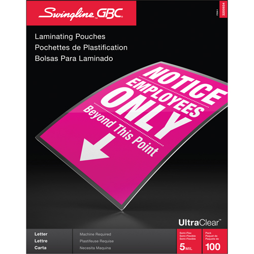 Pochettes lamin&eacute;es pour lettres Swingline UltraClear Kelford