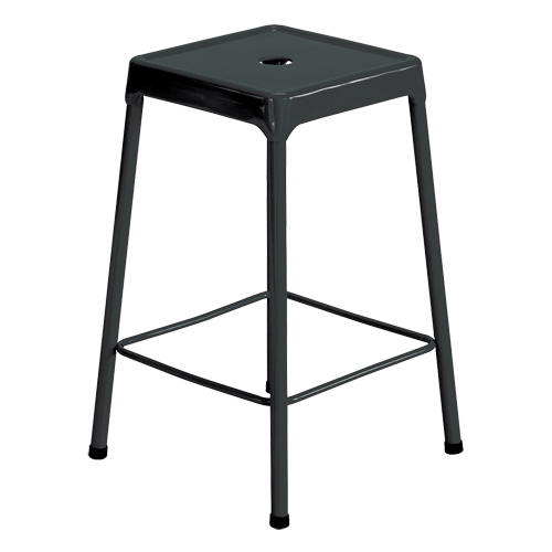 Counter Stool, Stationary, Fixed, 25", Steel Seat, Black Kelford