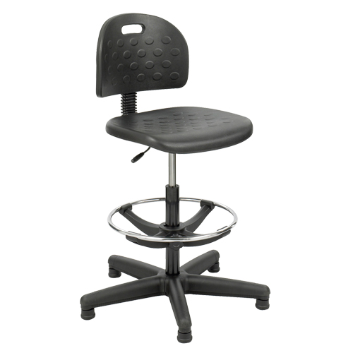 Tabouret Soft Tough, Stationnaire, Ajustable, , Polyur&eacute;thane Si&egrave;ge, Noir Kelford
