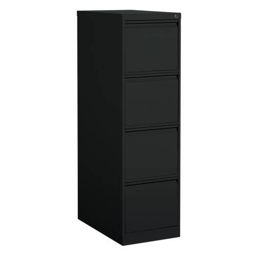 Vertical Filing Cabinet, Steel, 4 Drawers, 15-1/7" W x 25" D x 52" H, Black Kelford