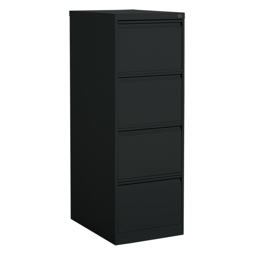 Vertical Filing Cabinet, Steel, 4 Drawers, 18-1/7" W x 25" D x 52" H, Black Kelford
