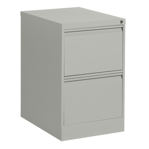 Vertical Filing Cabinet, Steel, 2 Drawers, 18-1/7" W x 25" D x 29" H, Grey Kelford