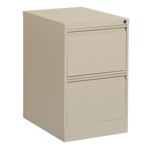 Vertical Filing Cabinet, Steel, 2 Drawers, 18-1/7" W x 25" D x 29" H, Beige Kelford