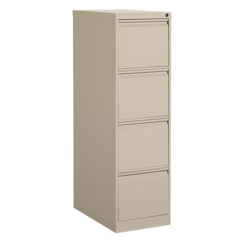 Vertical Filing Cabinet, Steel, 4 Drawers, 15-1/7" W x 25" D x 52" H, Beige Kelford