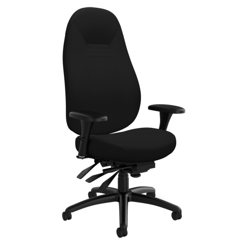 High Back Comfort Chair, Polyester, Black, 300 lbs. Capacity Kelford