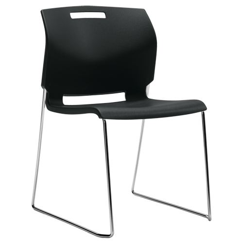 Chair, Plastic, 32-1/2" High, 300 lbs. Capacity, Black Kelford