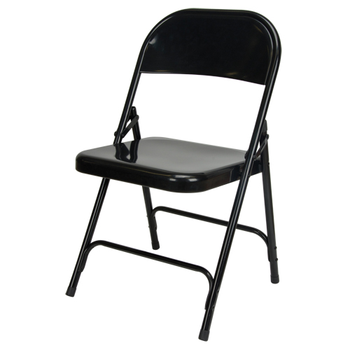 Chaise pliante, Acier, Noir, Capacit&eacute; 300 lb Kelford