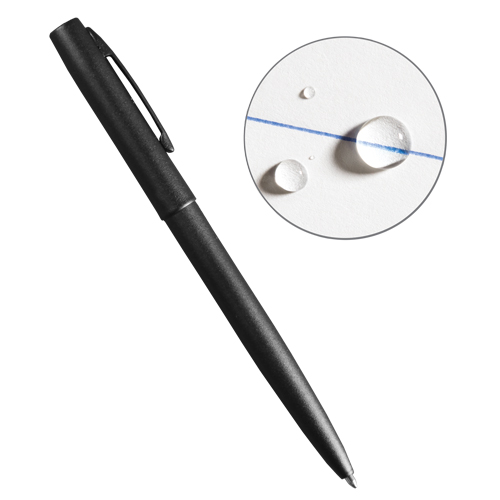 Stylo en m&eacute;tal &agrave; l'&eacute;preuve des intemp&eacute;ries, Bleu, 0,8 mm, R&eacute;tractable Kelford