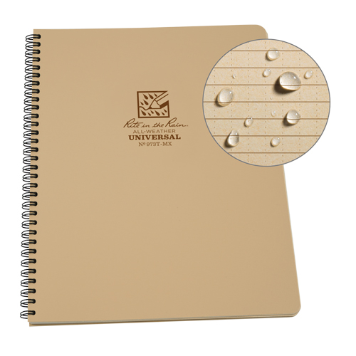 Side-Spiral Notebook, Soft Cover, Tan, 64 Pages, 4-5/8" W x 7" L Kelford