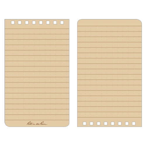 Carnet de notes de poche &agrave; spirale, Couverture souple, Havane, 100 Pages, 3" , 5"  Kelford