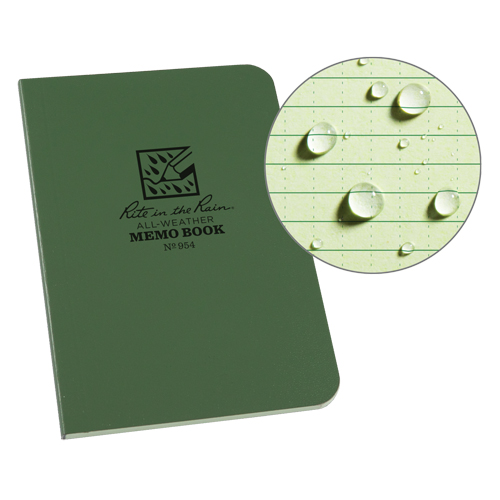 Memo Book, Soft Cover, Green, 112 Pages, 3-1/2" W x 5" L Kelford