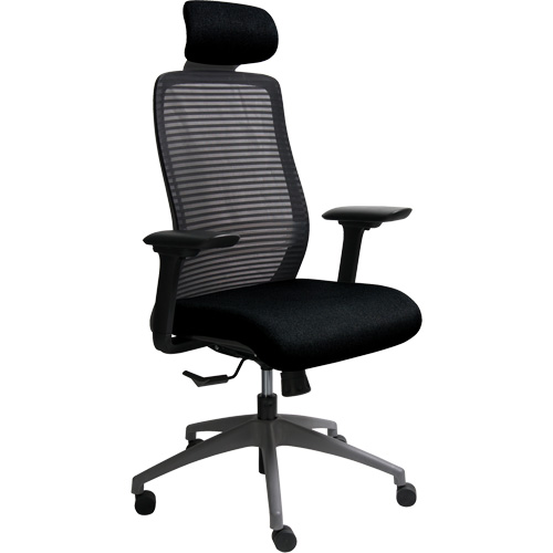 Era Series Adjustable Office Chair with Headrest, Fabric/Mesh, Black, 275 lbs. Capacity Kelford