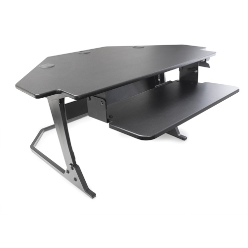 Goya Sit-Stand Corner Work Station, Desktop Unit, 20" H x 42" W x 37-4/5" D, Black Kelford
