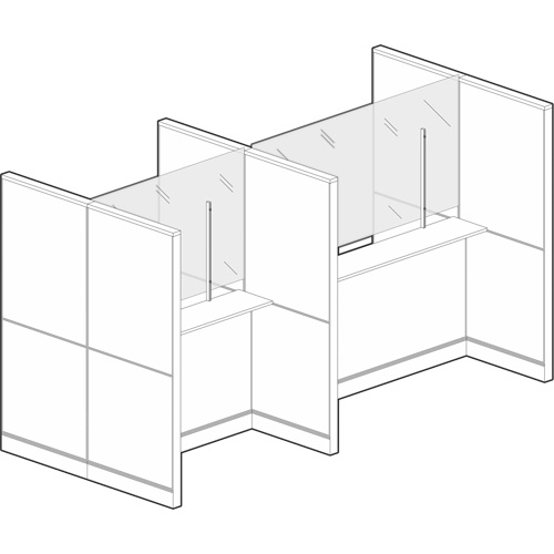Vitre hygi&eacute;nique &agrave; fixation par pince, 48" la x 36" h Kelford