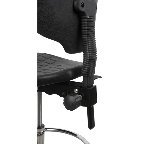 Tabouret robuste et ergonomique, Stationnaire, Ajustable, 39” - 48”, Polyur&eacute;thane Si&egrave;ge, Noir Kelford