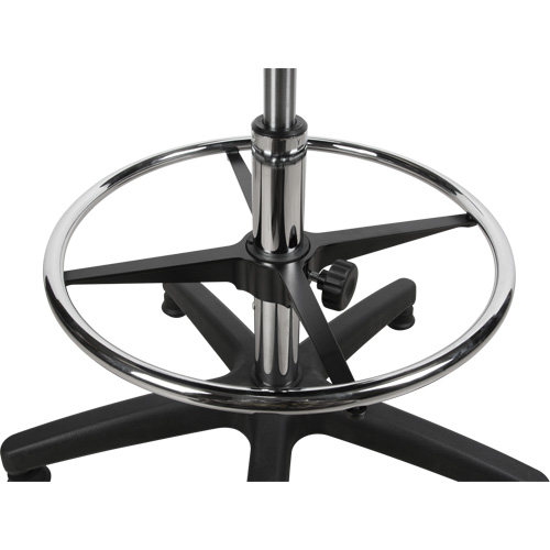 Tabouret robuste et ergonomique, Stationnaire, Ajustable, 39” - 48”, Polyur&eacute;thane Si&egrave;ge, Noir Kelford