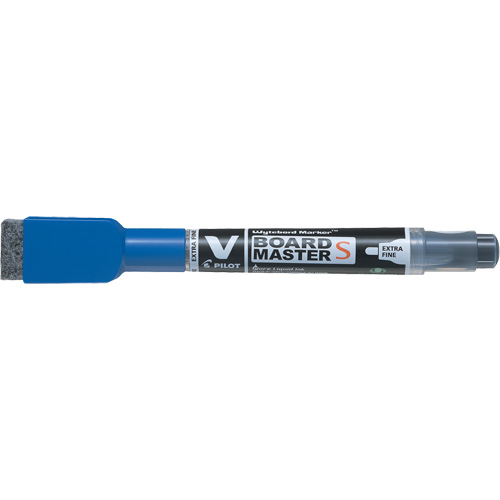 Marqueur effaçable &agrave; sec Vboard Master S avec efface, Bleu, Pointe Fin Kelford