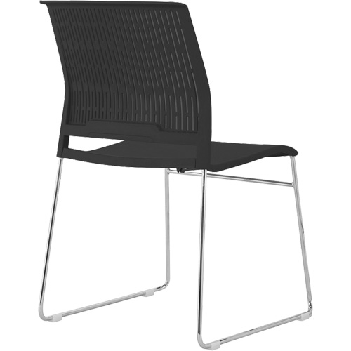 Stacking Chairs, Polypropylene, 32-3/8" High, 250 lbs. Capacity, Black Kelford