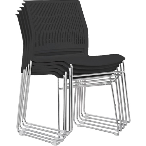 Stacking Chairs, Polypropylene, 32-3/8" High, 250 lbs. Capacity, Black Kelford