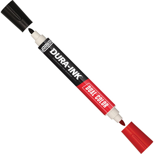 Markal&reg; Dura-Ink&reg; Dual Colour Permanent Ink Marker, Black/Red, Bullet Tip Kelford