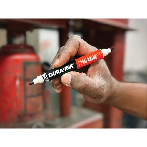 Markal&reg; Dura-Ink&reg; Dual Colour Permanent Ink Marker, Black/Red, Bullet Tip Kelford