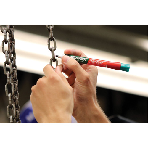 Markal&reg; Dura-Ink&reg; Dual Colour Permanent Ink Marker, Green/Red, Bullet Tip Kelford