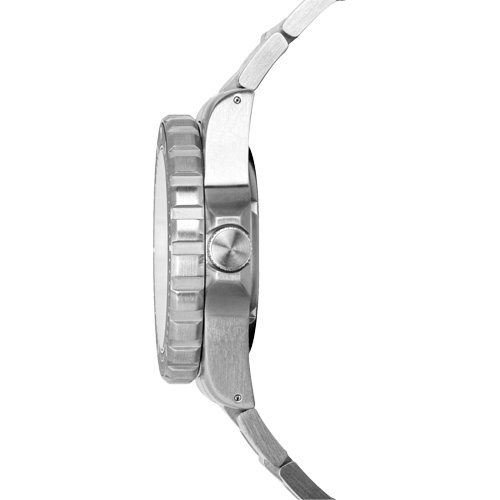 Grande montre automatique de plong&eacute;e avec feuille d'&eacute;rable gris et bracelet en acier inoxydable, Num&eacute;rique, &agrave; piles, 41 mm, Argent Kelford
