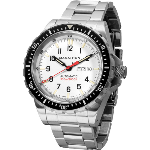Tr&egrave;s grande montre automatique &eacute;dition arctique avec jour/date avec bracelet en acier inoxydable, Num&eacute;rique, &agrave; piles, 46 mm, Argent Kelford